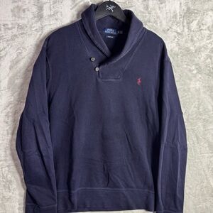 Polo Ralph Lauren Estate Rib Shawl Collar Navy Mens XL Cotton‎ Utility Pullover
